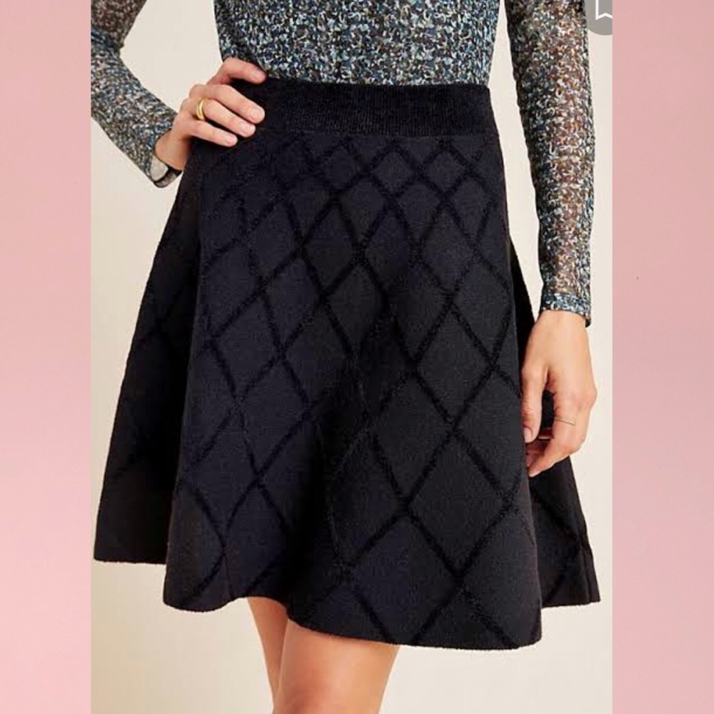 ANTHROPOLOGIE Maeve black textured skirt 🏷 $55